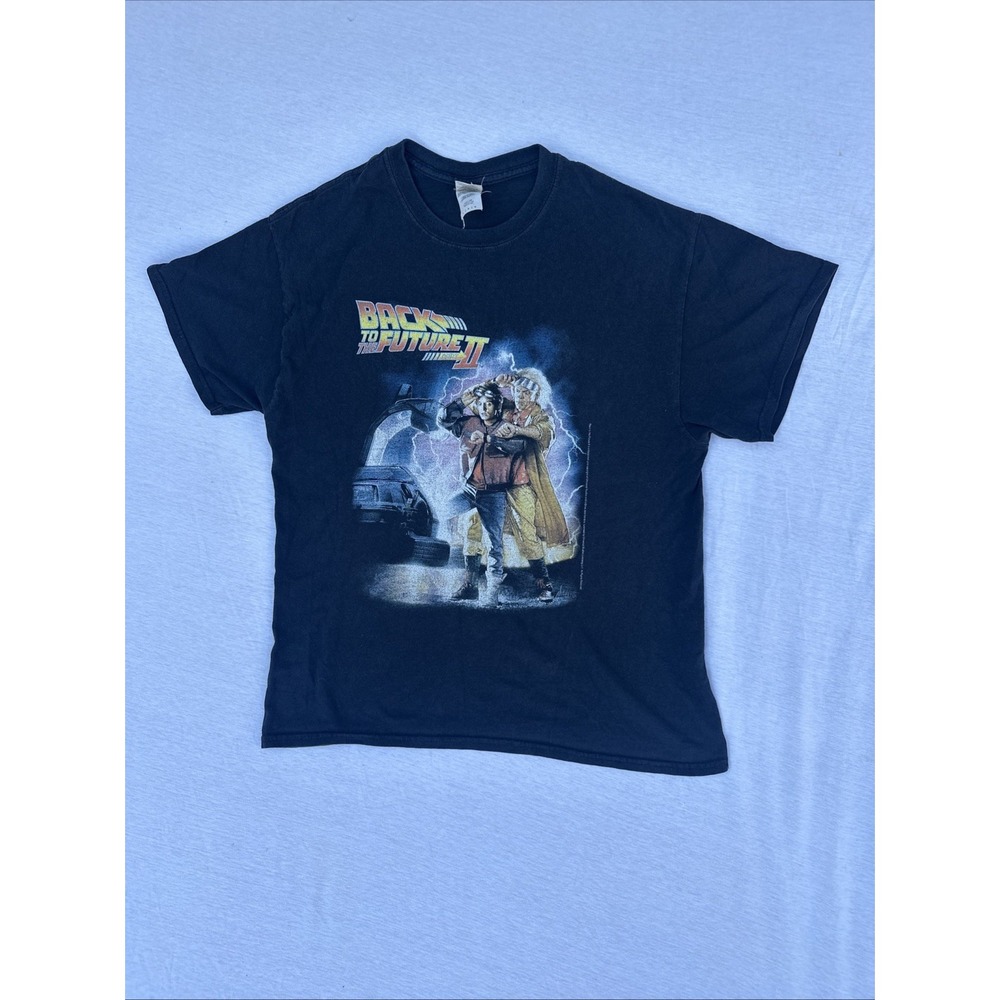 Vintage Y2K Heavy Cotton Back to the‎ Future II Poster Licensed T-Shirt Sz Large